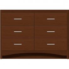 Strasser Woodenwork 46-220 - 48 X 21 X 34.5 Ravenna Town Vanity Slab Pecan Cherry 6 Drw