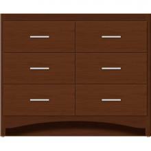 Strasser Woodenwork 45-855 - 42 X 18 X 34.5 Ravenna Town Vanity Slab Pecan Cherry 6 Drw