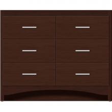 Strasser Woodenwork 46-012 - 42 X 21 X 34.5 Ravenna Town Vanity Slab Choc Cherry 6 Drw