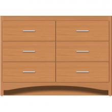 Strasser Woodenwork 46-229 - 48 X 21 X 34.5 Ravenna Town Vanity Slab Nat Oak 6 Drw