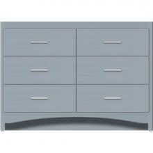 Strasser Woodenwork 46-236 - 48 X 21 X 34.5 Ravenna Town Vanity Slab Silver Oak 6 Drw