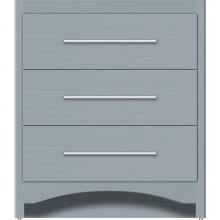 Strasser Woodenwork 45-478 - 30 X 21 X 34.5 Ravenna Town Vanity Slab Silver Oak 3 Drw