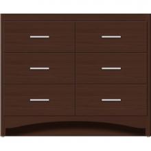 Strasser Woodenwork 46-003 - 42 X 21 X 34.5 Ravenna Town Vanity Slab Choc Oak 6 Drw