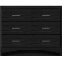 Strasser Woodenwork 46-008 - 42 X 21 X 34.5 Ravenna Town Vanity Slab Midnight Oak 6 Drw