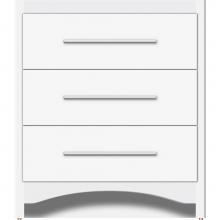 Strasser Woodenwork 45-368 - 30 X 18 X 34.5 Ravenna Town Vanity Slab Sat White 3 Drw