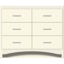 Strasser Woodenwork 46-014 - 42 X 21 X 34.5 Ravenna Town Vanity Slab Sat Biscuit 6 Drw