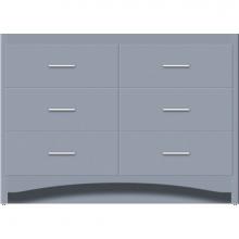 Strasser Woodenwork 46-125 - 48 X 18 X 34.5 Ravenna Town Vanity Slab Sat Silver 6 Drw