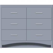 Strasser Woodenwork 46-016 - 42 X 21 X 34.5 Ravenna Town Vanity Slab Sat Silver 6 Drw