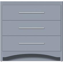Strasser Woodenwork 45-760 - 36 X 21 X 34.5 Ravenna Town Vanity Slab Sat Silver 3 Drw