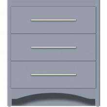 Strasser Woodenwork 45-367 - 30 X 18 X 34.5 Ravenna Town Vanity Slab Sat Silver 3 Drw