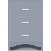 Strasser Woodenwork 45-246 - 24 X 21 X 34.5 Ravenna Town Vanity Slab Sat Silver 3 Drw