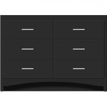 Strasser Woodenwork 46-233 - 48 X 21 X 34.5 Ravenna Town Vanity Slab Sat Black 6 Drw