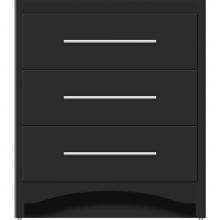 Strasser Woodenwork 45-475 - 30 X 21 X 34.5 Ravenna Town Vanity Slab Sat Black 3 Drw