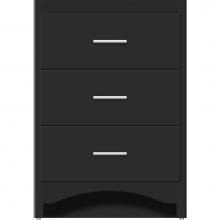 Strasser Woodenwork 45-245 - 24 X 21 X 34.5 Ravenna Town Vanity Slab Sat Black 3 Drw