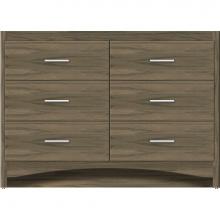 Strasser Woodenwork 46-115 - 48 X 18 X 34.5 Ravenna Town Vanity Slab Dusky Oak 6 Drw