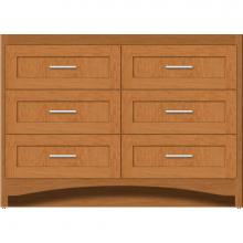 Strasser Woodenwork 46-210 - 48 X 21 X 34.5 Ravenna Town Vanity Shaker Nat Cherry 6 Drw