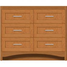 Strasser Woodenwork 45-845 - 42 X 18 X 34.5 Ravenna Town Vanity Shaker Nat Cherry 6 Drw