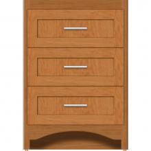 Strasser Woodenwork 45-098 - 24 X 21 X 34.5 Ravenna Town Vanity Shaker Nat Cherry 3 Drw