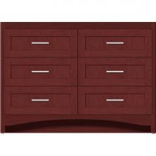 Strasser Woodenwork 46-097 - 48 X 18 X 34.5 Ravenna Town Vanity Shaker Dk Cherry 6 Drw