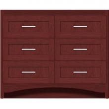 Strasser Woodenwork 45-841 - 42 X 18 X 34.5 Ravenna Town Vanity Shaker Dk Cherry 6 Drw