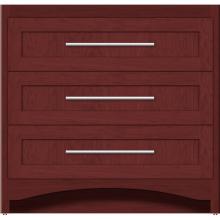 Strasser Woodenwork 45-623 - 36 X 18 X 34.5 Ravenna Town Vanity Shaker Dk Cherry 3 Drw