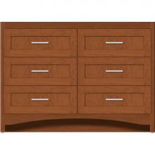 Strasser Woodenwork 46-205 - 48 X 21 X 34.5 Ravenna Town Vanity Shaker Cinn Cherry 6 Drw