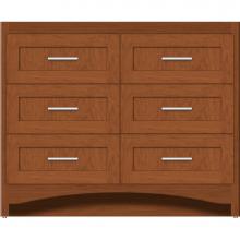 Strasser Woodenwork 45-987 - 42 X 21 X 34.5 Ravenna Town Vanity Shaker Cinn Cherry 6 Drw
