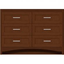 Strasser Woodenwork 46-094 - 48 X 18 X 34.5 Ravenna Town Vanity Shaker Pecan Cherry 6 Drw