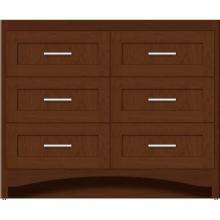 Strasser Woodenwork 45-838 - 42 X 18 X 34.5 Ravenna Town Vanity Shaker Pecan Cherry 6 Drw