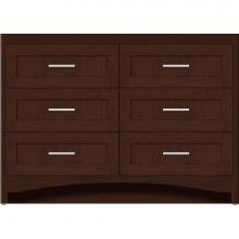 Strasser Woodenwork 46-104 - 48 X 18 X 34.5 Ravenna Town Vanity Shaker Choc Cherry 6 Drw