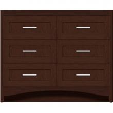 Strasser Woodenwork 45-848 - 42 X 18 X 34.5 Ravenna Town Vanity Shaker Choc Cherry 6 Drw