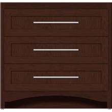 Strasser Woodenwork 45-739 - 36 X 21 X 34.5 Ravenna Town Vanity Shaker Choc Cherry 3 Drw