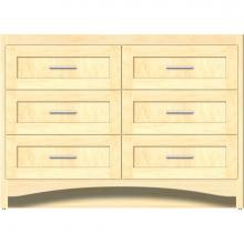 Strasser Woodenwork 46-211 - 48 X 21 X 34.5 Ravenna Town Vanity Shaker Nat Maple 6 Drw