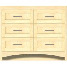 Strasser Woodenwork 45-993 - 42 X 21 X 34.5 Ravenna Town Vanity Shaker Nat Maple 6 Drw