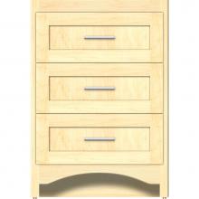 Strasser Woodenwork 45-099 - 24 X 21 X 34.5 Ravenna Town Vanity Shaker Nat Maple 3 Drw
