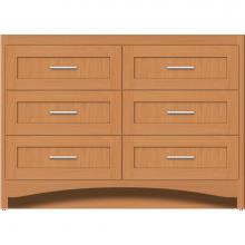 Strasser Woodenwork 46-212 - 48 X 21 X 34.5 Ravenna Town Vanity Shaker Nat Oak 6 Drw