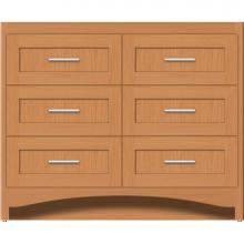 Strasser Woodenwork 45-847 - 42 X 18 X 34.5 Ravenna Town Vanity Shaker Nat Oak 6 Drw