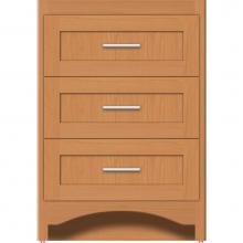 Strasser Woodenwork 45-100 - 24 X 21 X 34.5 Ravenna Town Vanity Shaker Nat Oak 3 Drw