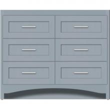 Strasser Woodenwork 45-854 - 42 X 18 X 34.5 Ravenna Town Vanity Shaker Silver Oak 6 Drw