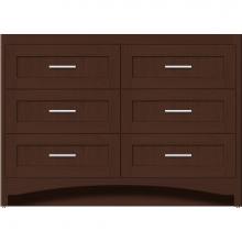 Strasser Woodenwork 46-095 - 48 X 18 X 34.5 Ravenna Town Vanity Shaker Choc Oak 6 Drw