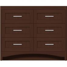 Strasser Woodenwork 45-986 - 42 X 21 X 34.5 Ravenna Town Vanity Shaker Choc Oak 6 Drw