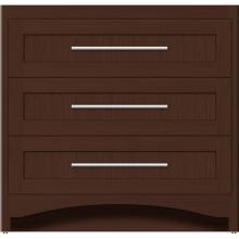 Strasser Woodenwork 45-730 - 36 X 21 X 34.5 Ravenna Town Vanity Shaker Choc Oak 3 Drw