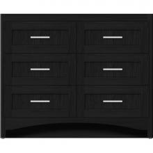 Strasser Woodenwork 45-844 - 42 X 18 X 34.5 Ravenna Town Vanity Shaker Midnight Oak 6 Drw