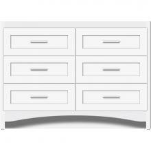Strasser Woodenwork 46-109 - 48 X 18 X 34.5 Ravenna Town Vanity Shaker Sat White 6 Drw