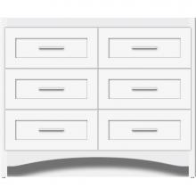 Strasser Woodenwork 46-000 - 42 X 21 X 34.5 Ravenna Town Vanity Shaker Sat White 6 Drw
