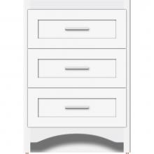 Strasser Woodenwork 45-182 - 24 X 21 X 34.5 Ravenna Town Vanity Shaker Sat White 3 Drw