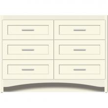 Strasser Woodenwork 46-106 - 48 X 18 X 34.5 Ravenna Town Vanity Shaker Sat Biscuit 6 Drw