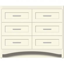 Strasser Woodenwork 45-997 - 42 X 21 X 34.5 Ravenna Town Vanity Shaker Sat Biscuit 6 Drw