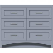Strasser Woodenwork 45-999 - 42 X 21 X 34.5 Ravenna Town Vanity Shaker Sat Silver 6 Drw