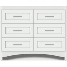 Strasser Woodenwork 45-996 - 42 X 21 X 34.5 Ravenna Town Vanity Shaker Powder Grey 6 Drw